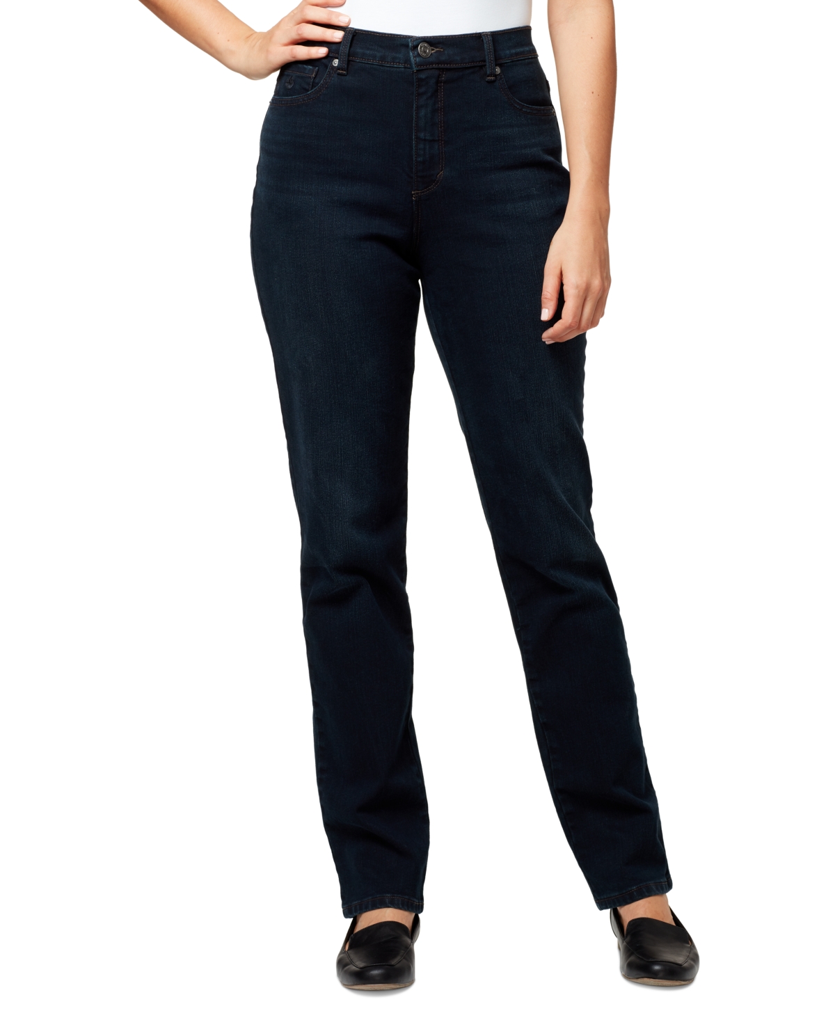 Shop Gloria Vanderbilt Petite New Amanda High Rise Straight Jeans In Alton