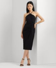 Lauren Ralph Lauren Women's Belted Jersey Mockneck Dress - Macy's