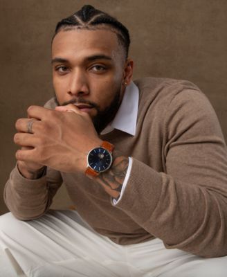 Men's Legacy Slim Automatic Tan Leather Watch 42mm