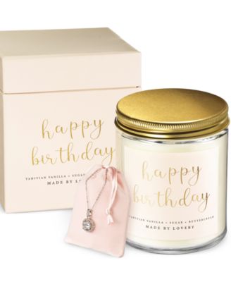 Lovery - 3-Pc. Happy Birthday Soy Candle & Halo Necklace Gift Set