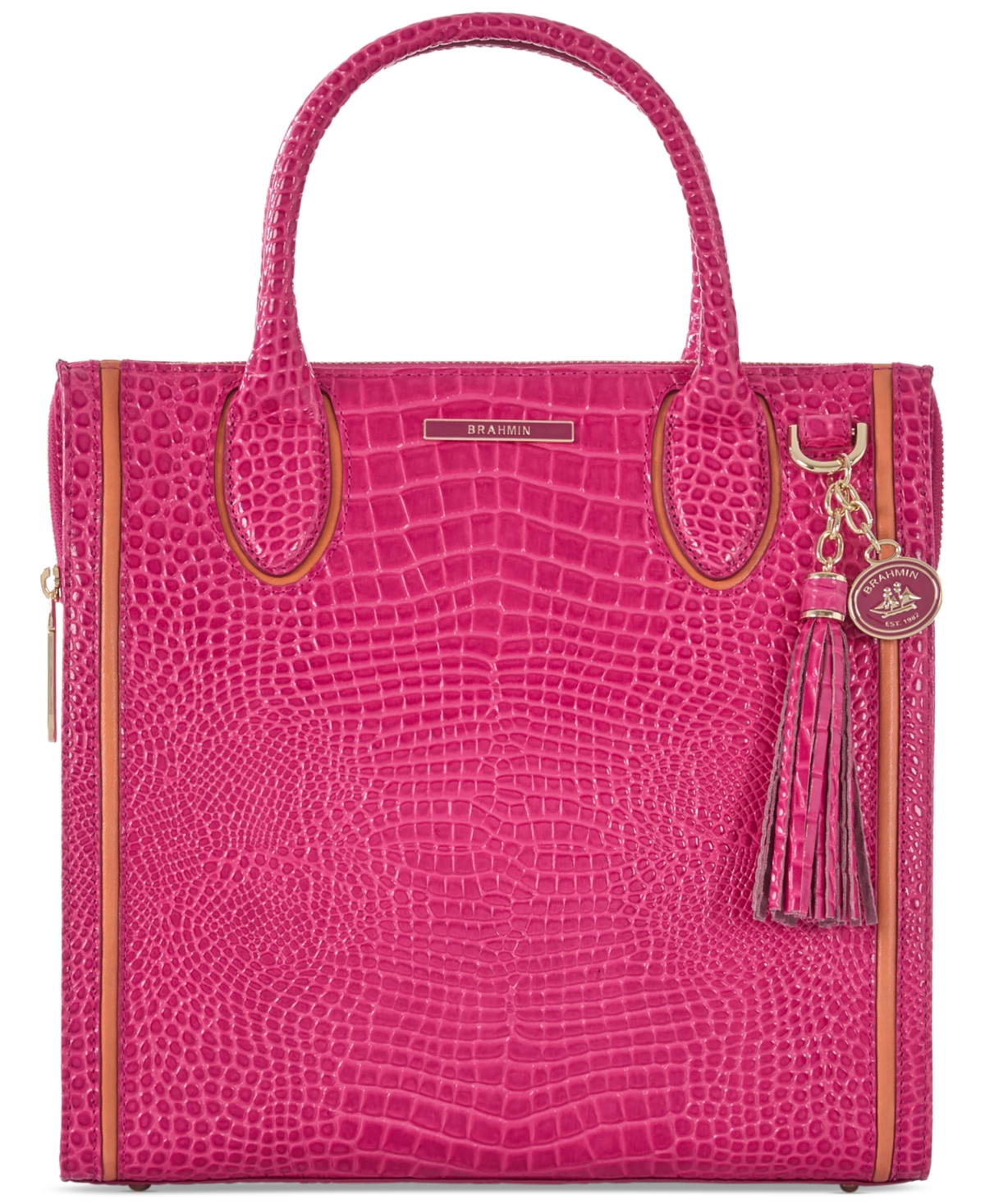 Shop Brahmin Caroline Paradise Pink Darlington Small Leather Satchel