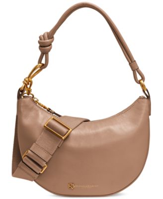 Coccinelle fabric & leather hobo bag tan & blush in excellent preowned condition deals