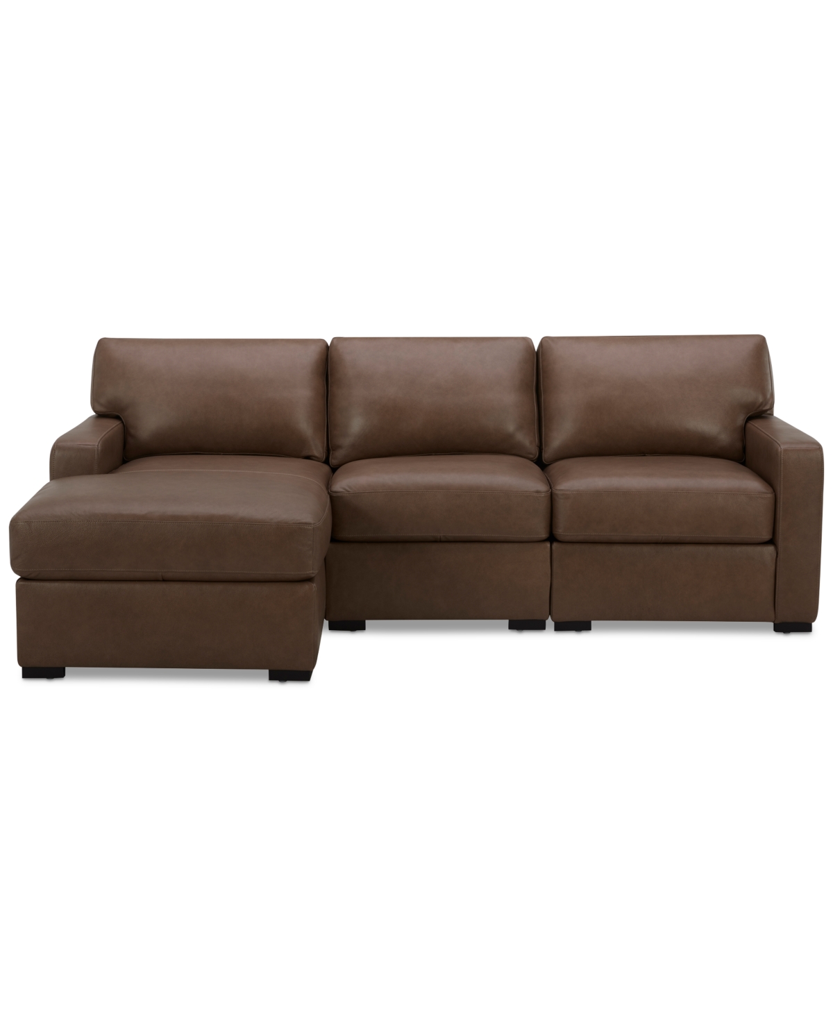 Macy's Radley 3-pc. Leather Modular Chaise Sectional, Created For  In Chesnut