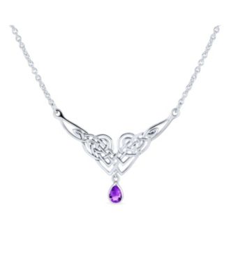 Bling Jewelry Trinity Love Knot Collar Statement Necklace Sterling Silver Blue CZ