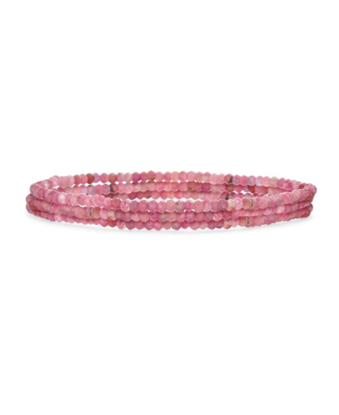 Bling Jewelry Pink Tourmaline Mini Seed Bead Stretch Bracelet Stackable