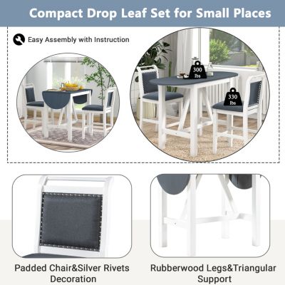  3-Piece Counter Height Dining Set for Small Spaces