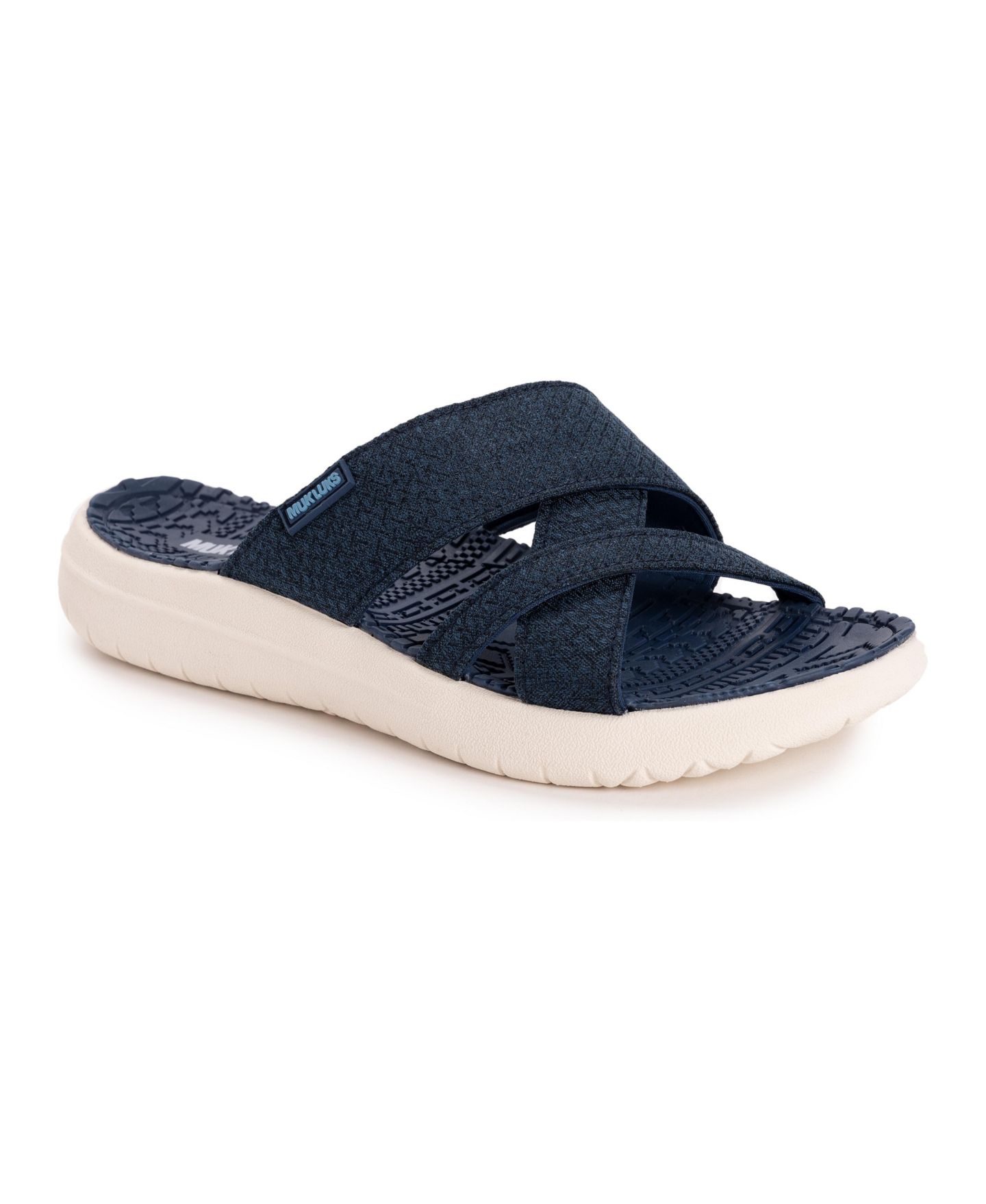 Женские сандалии MUK LUKS Sassy Cross-Over Slide, цвет: Тёмно-синий — фото 1