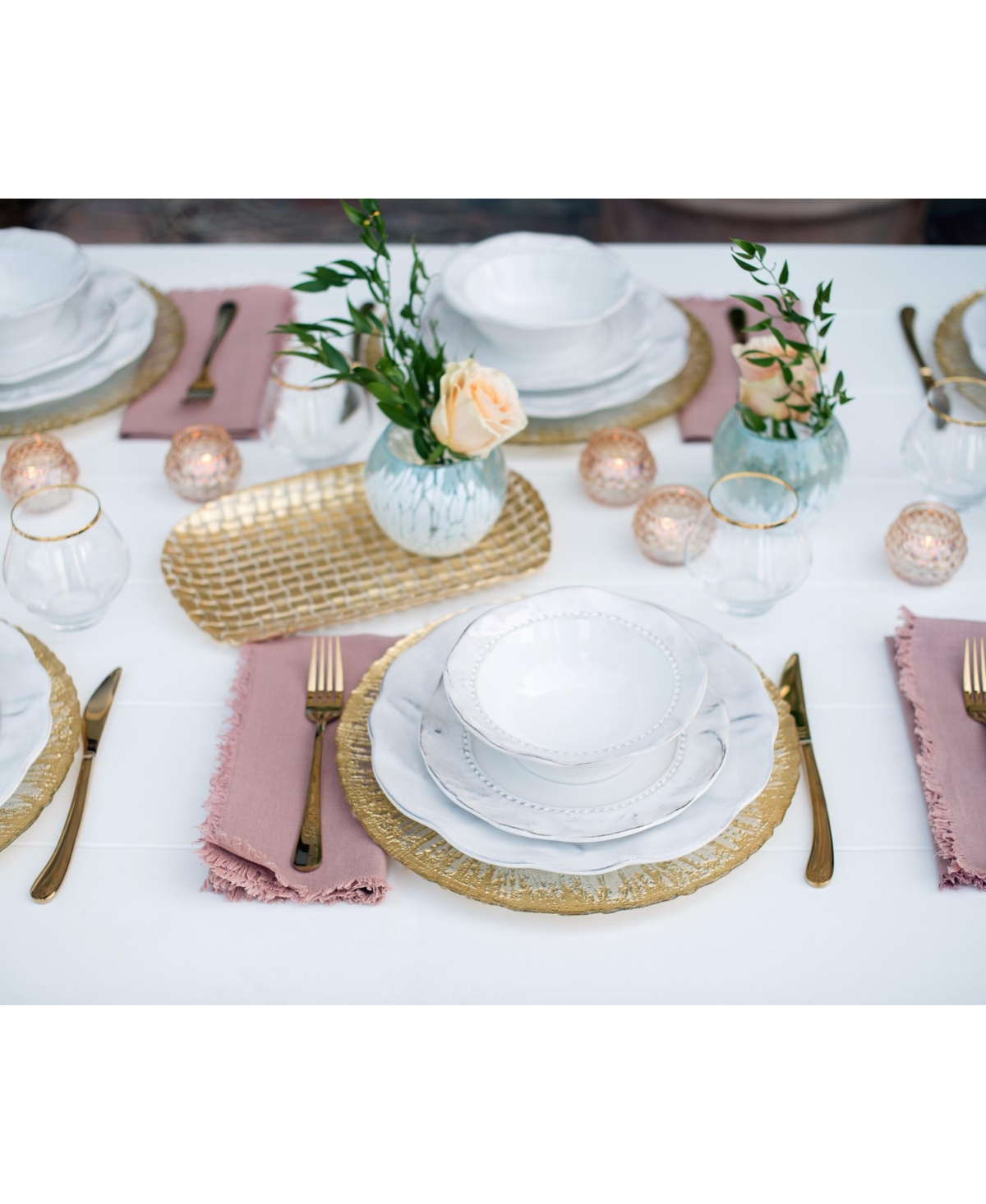 Vietri Rufolo Glass Metallic Basketweave Rectangular Tray In Gold