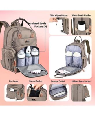 Diaper Bag Backpack with Portable Changing Pad, Pacifier Case and Stroller Straps