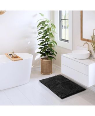 Ultra-Soft Quick-Dry Chenille Bath Rug - Non-Slip PVC Backing, Machine-Washable (Small 17″×24″)
