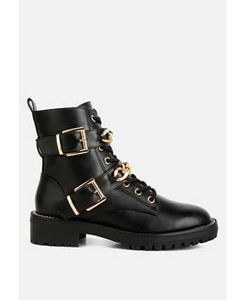 BILLY ATTA GIRL METAL CHAIN DETAIL BIKE BOOT