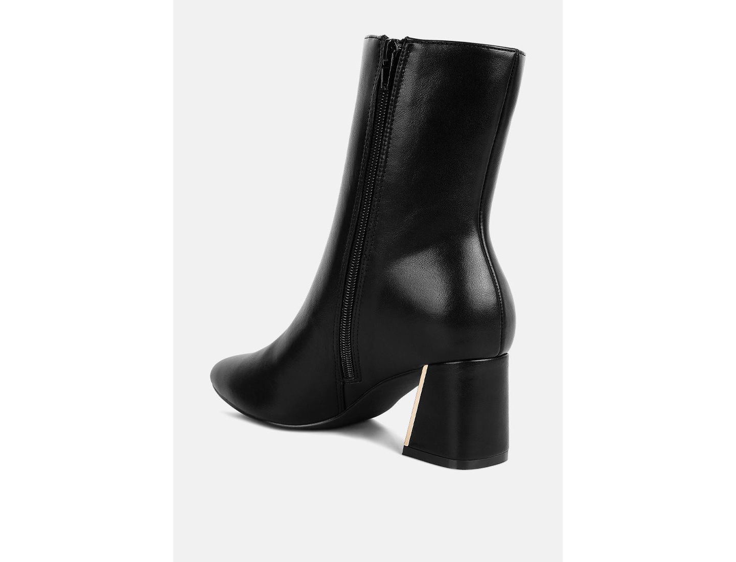 Женские ботинки London Rag Kaira Metallic Accent Heel High Ankle, цвет: Чёрный гладкий — фото 3