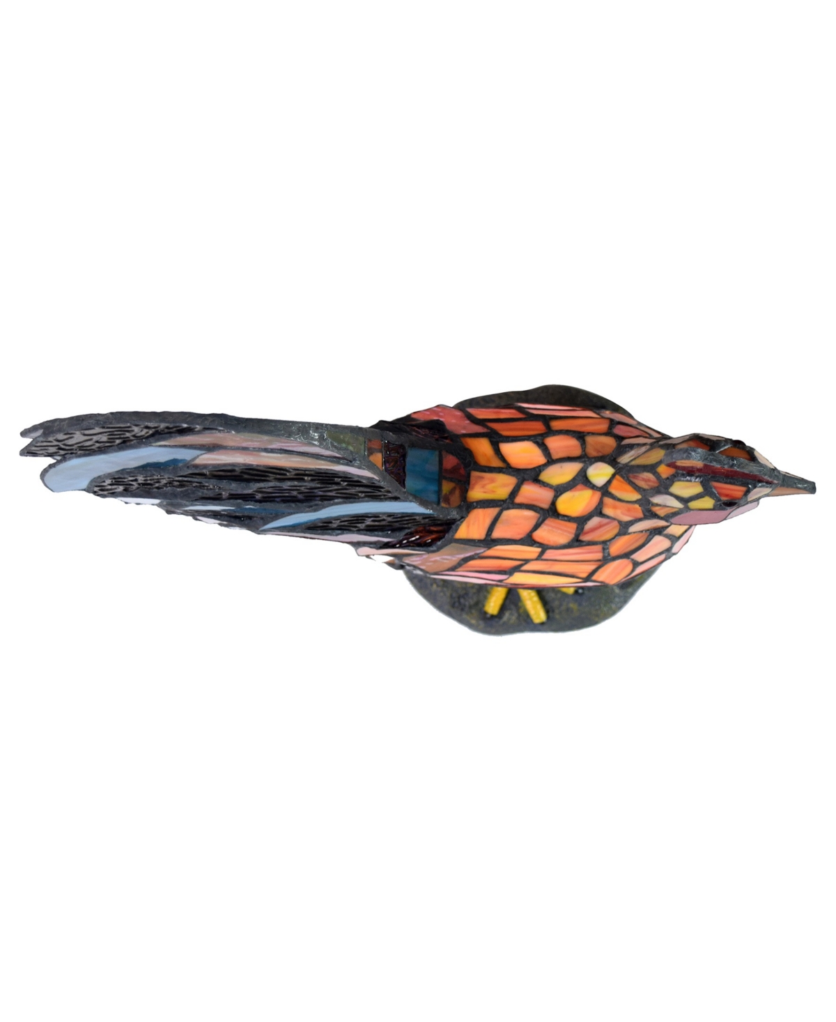 Dale Tiffany 17.5" Tall Morning Rooster Handmade Genuine Stained Glass Shade Accent Lamp In Multi-color