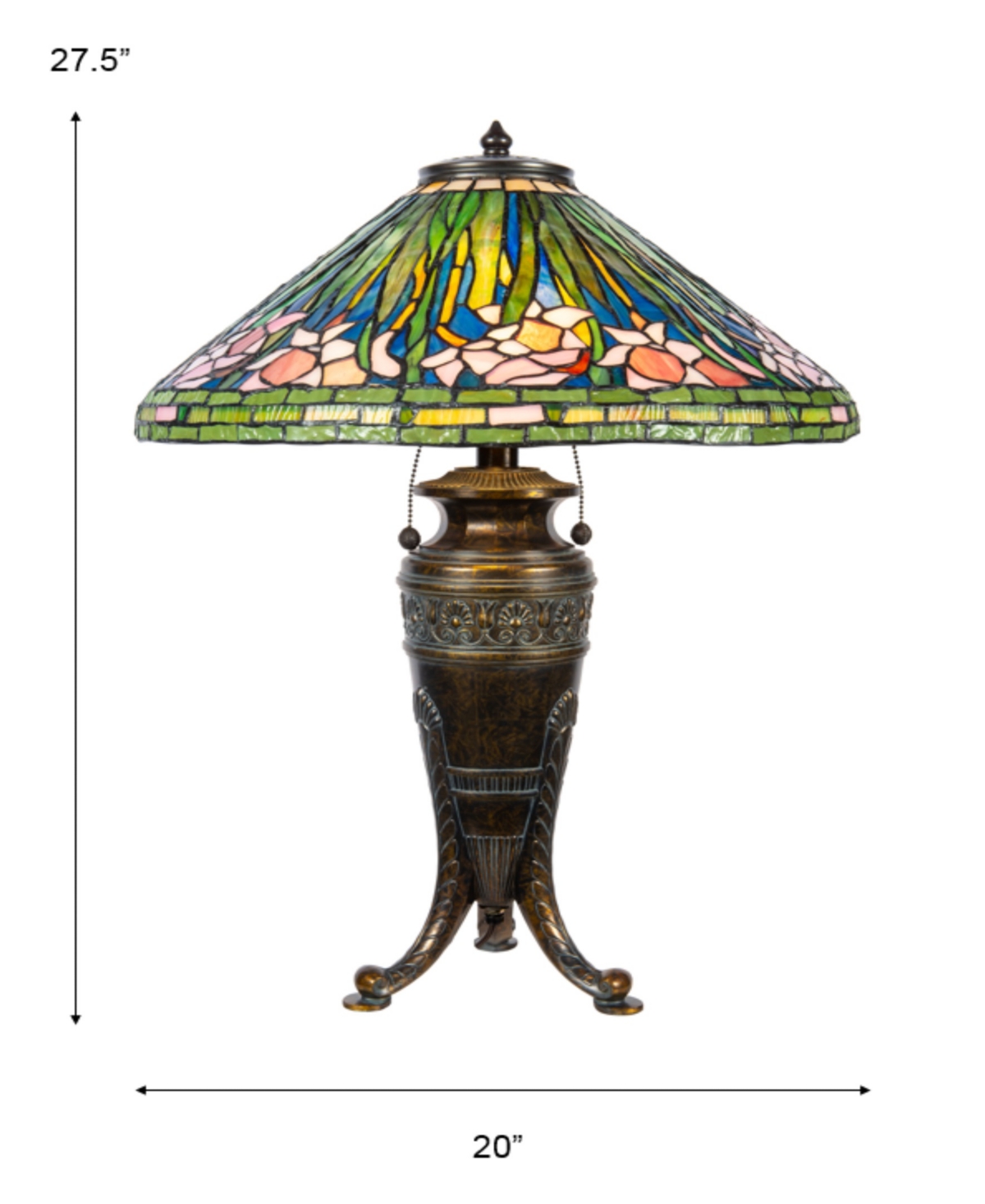 Dale Tiffany 27.5" Tall Pink Glades Tiffany Style Table Lamp In Multi-color