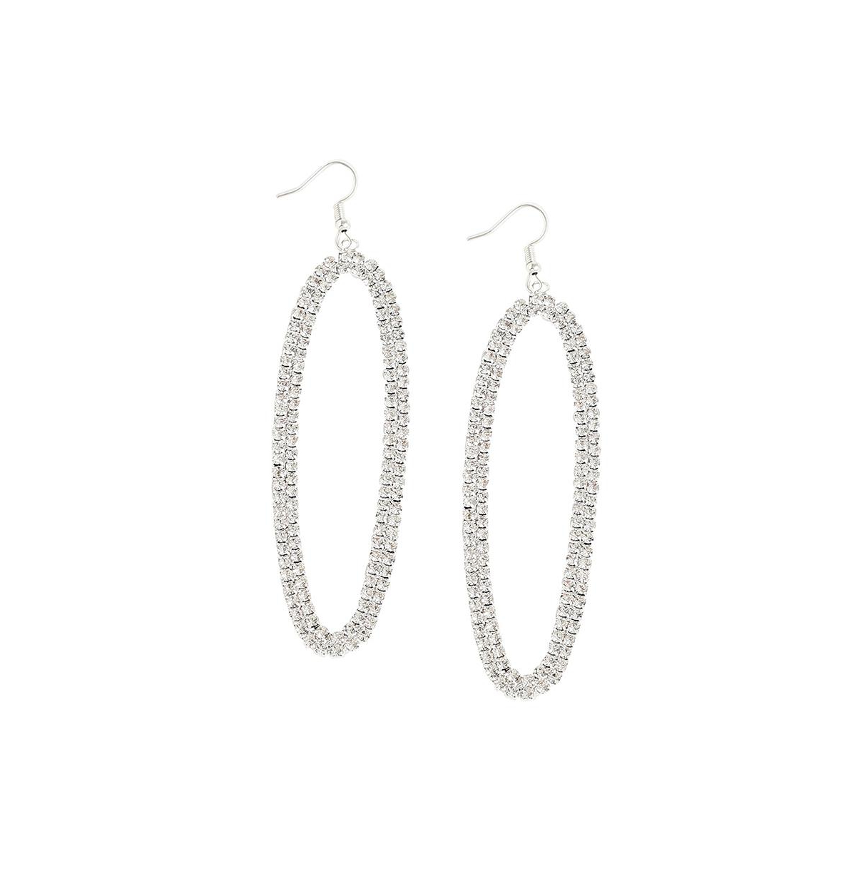 Sohi Women's Bling Drop Earrings In Silver