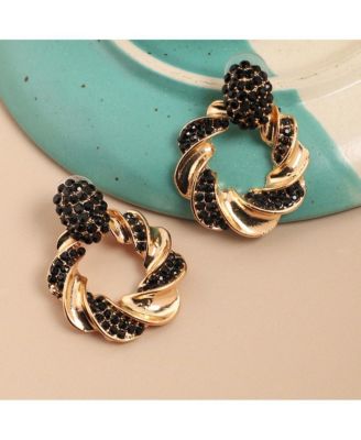 Women's Gold Twisted Drop Earrings