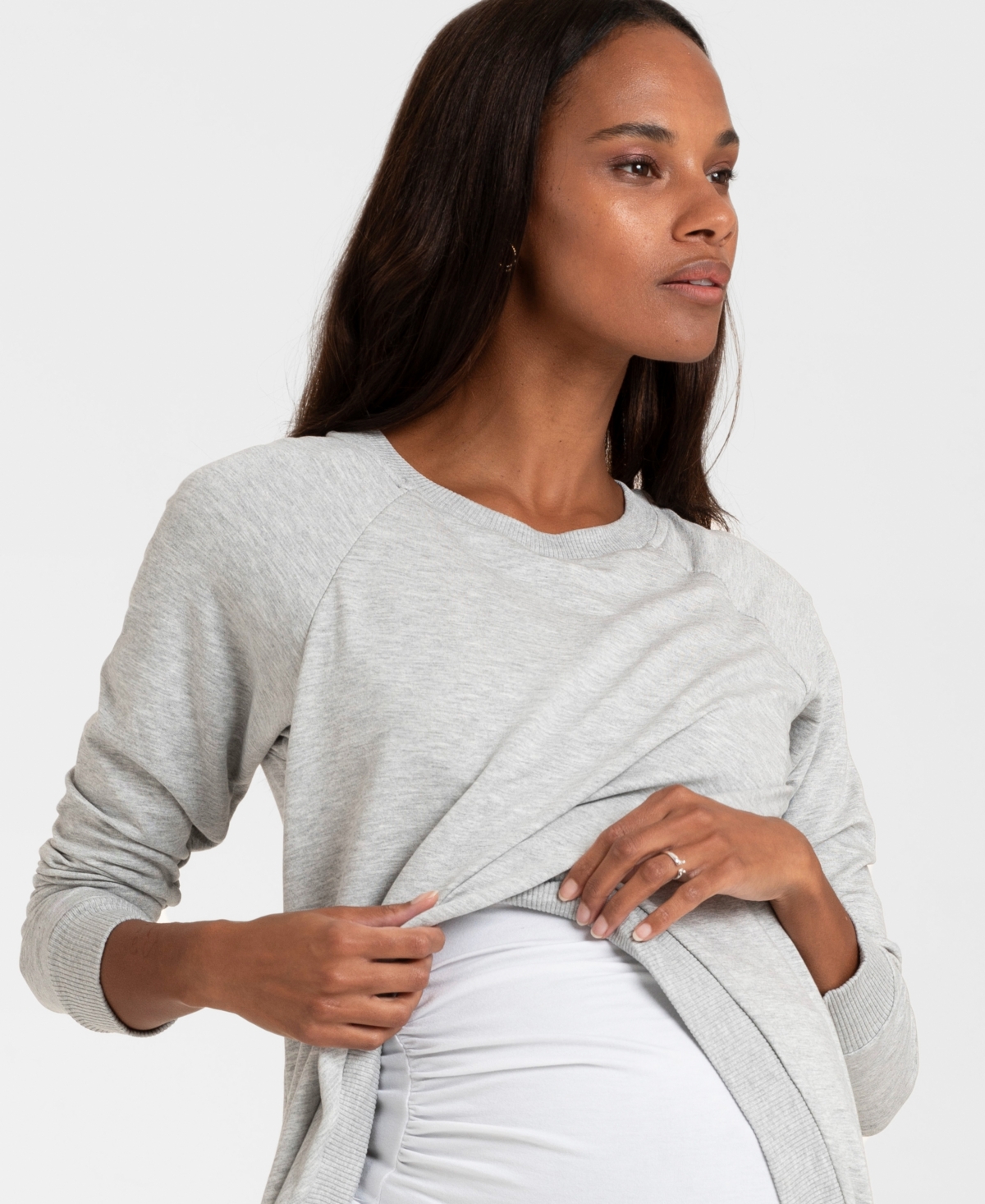 Seraphine Women's Cotton Blend Maternity and Nursing Sweatshirt