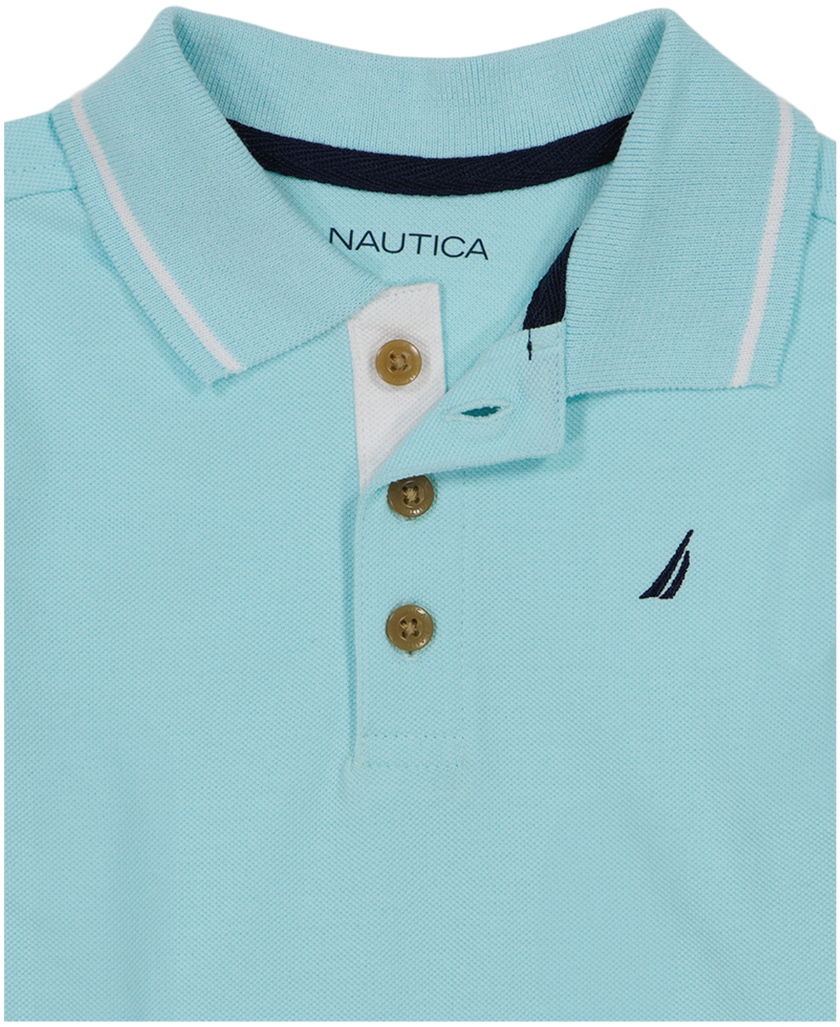 Shop Nautica Little Boys Tipped Pique Polo Shirt And Oxford Stripe Shorts, 2 Pc Set In Blue,navy