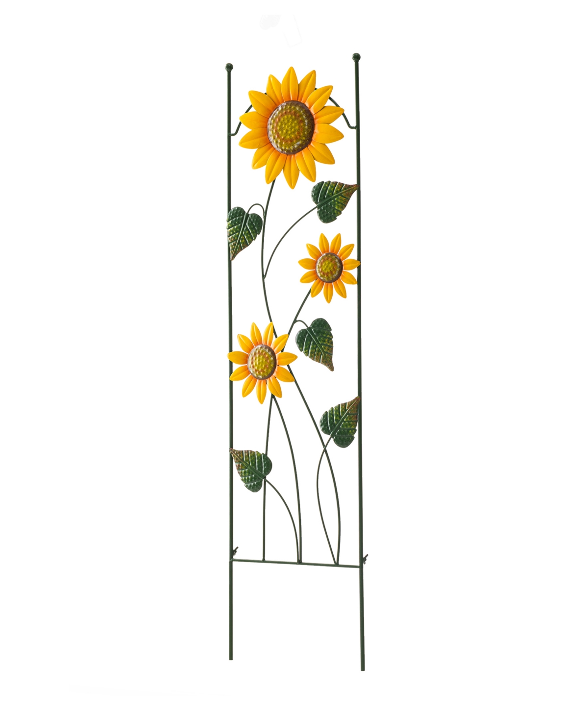 48" H Metal Sunflowers Garden Trellis, Garden Stakes - Multi