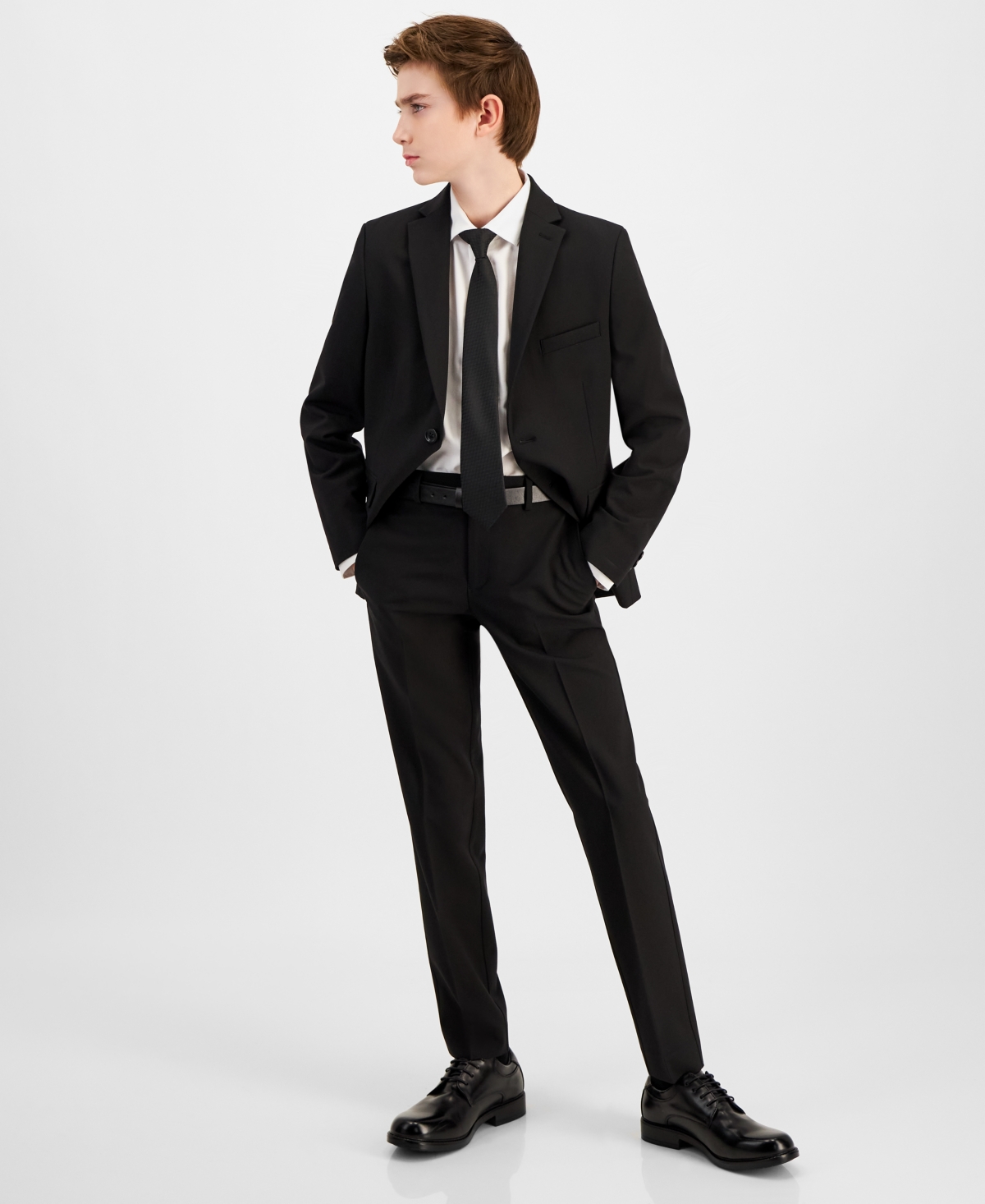 KENNETH COLE REACTION BIG BOYS SLIM FIT MACHINE WASHABLE STRETCH DRESS PANTS 