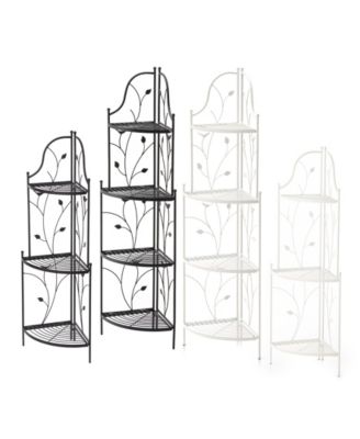 52" H 4-Tiered Metal Corner Shelf Plant Stand or Storage Rack