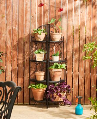 52" H 4-Tiered Metal Corner Shelf Plant Stand or Storage Rack