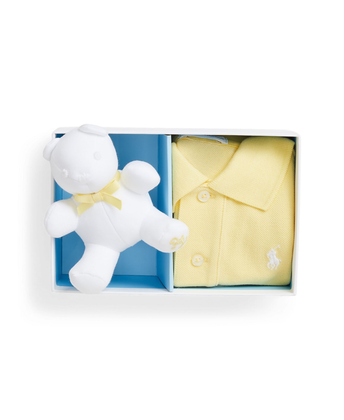 Polo Ralph Lauren Baby Boys Cotton Mesh Polo Shirt And Bear Gift Box Set In Wicket Yellow