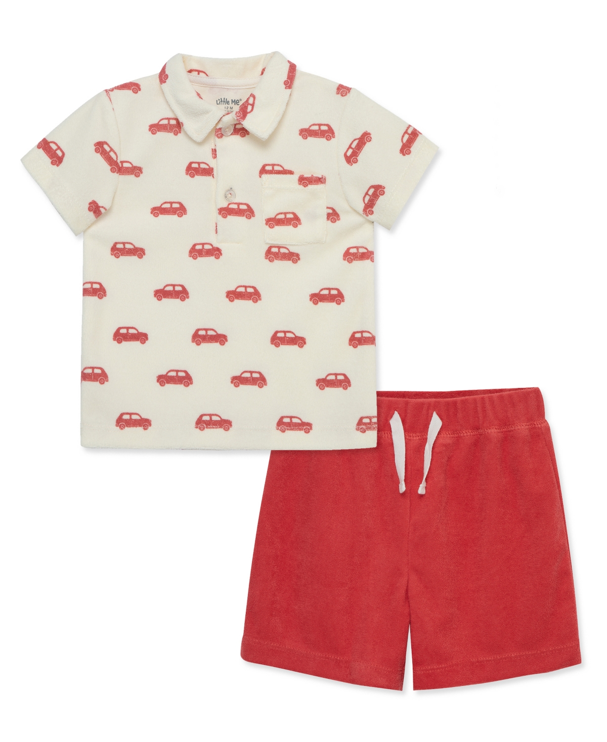 Shop Little Me Baby Boys Car Terry Set In Red