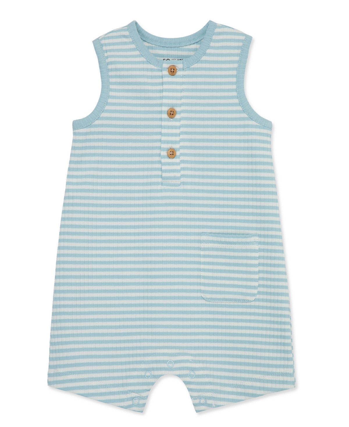 Shop Focus Baby Boys And Baby Girls Ribbed Romper In Blue