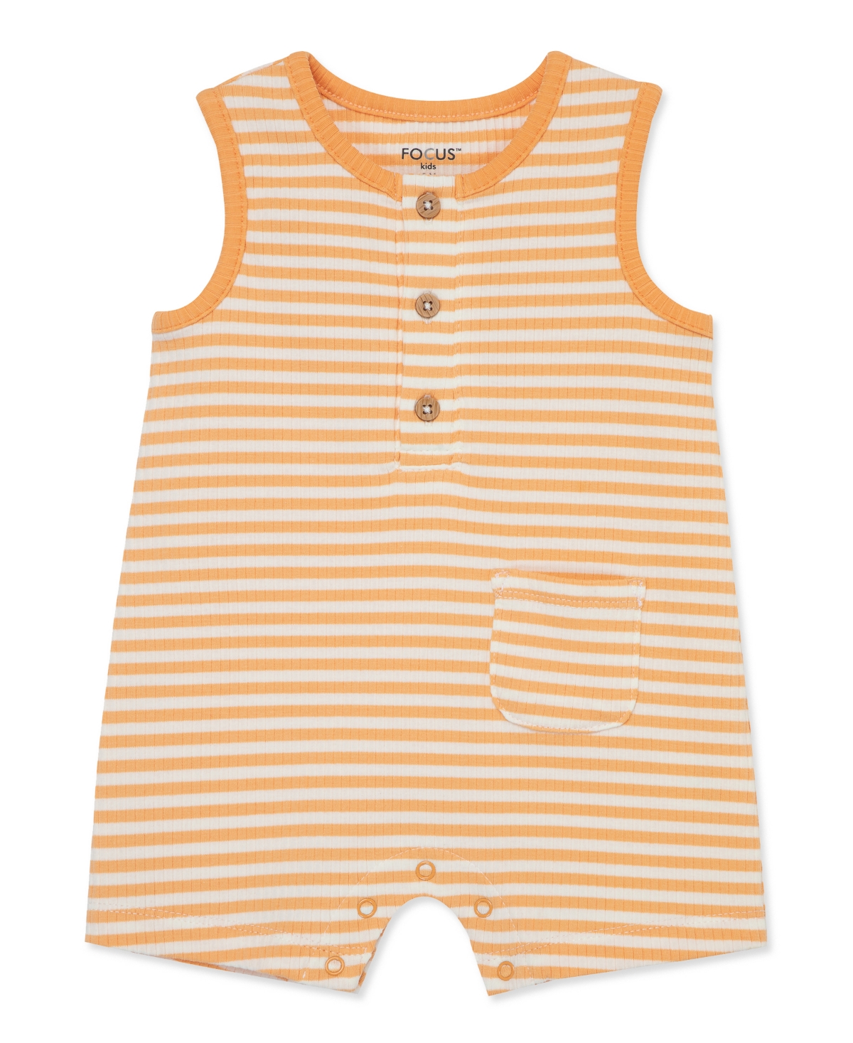 Shop Focus Baby Boys And Baby Girls Ribbed Romper In Orange