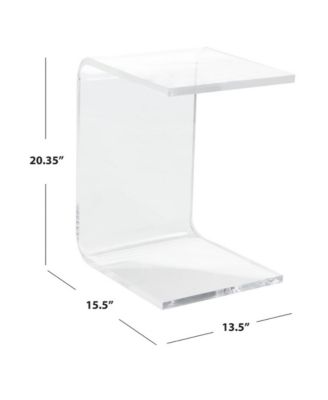 Upton Side Table – 1 Pc, Acrylic, C-Silhouette Design, No Assembly, Lightweight Accent Table for Modern Living Spaces