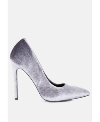 Womens Janessa Velvet Stiletto Heel Pumps