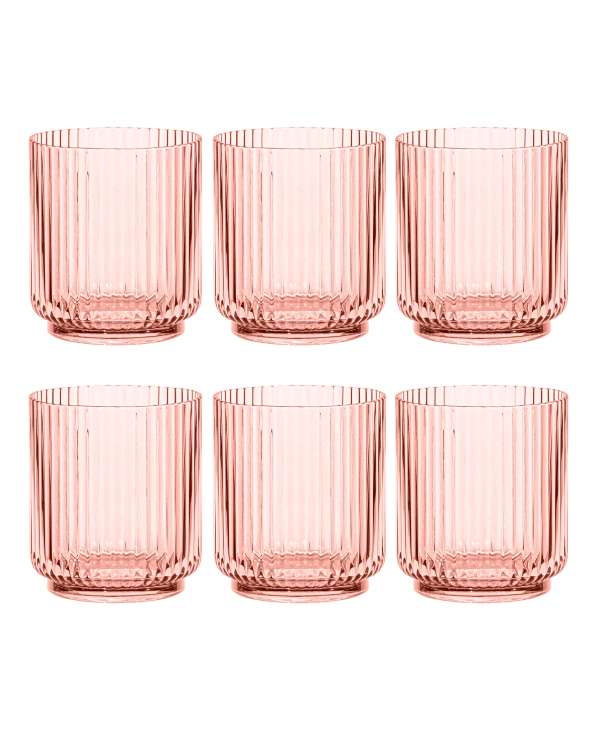Tarhong Mesa Dof Cobalt Glasses, Set Of 6 In Pink