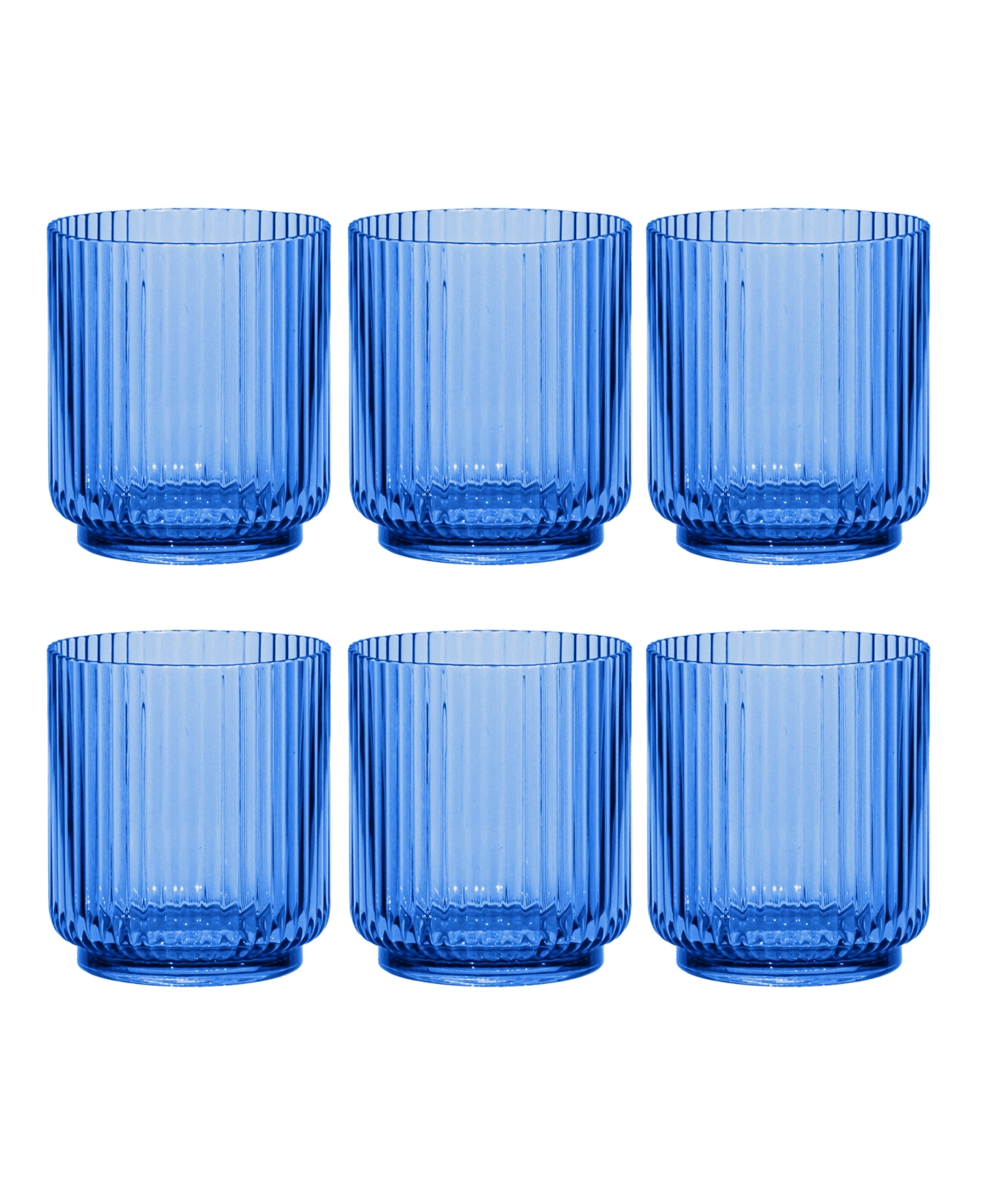 Tarhong Mesa Dof Cobalt Glasses 15 Oz, Set Of 6 In Blue