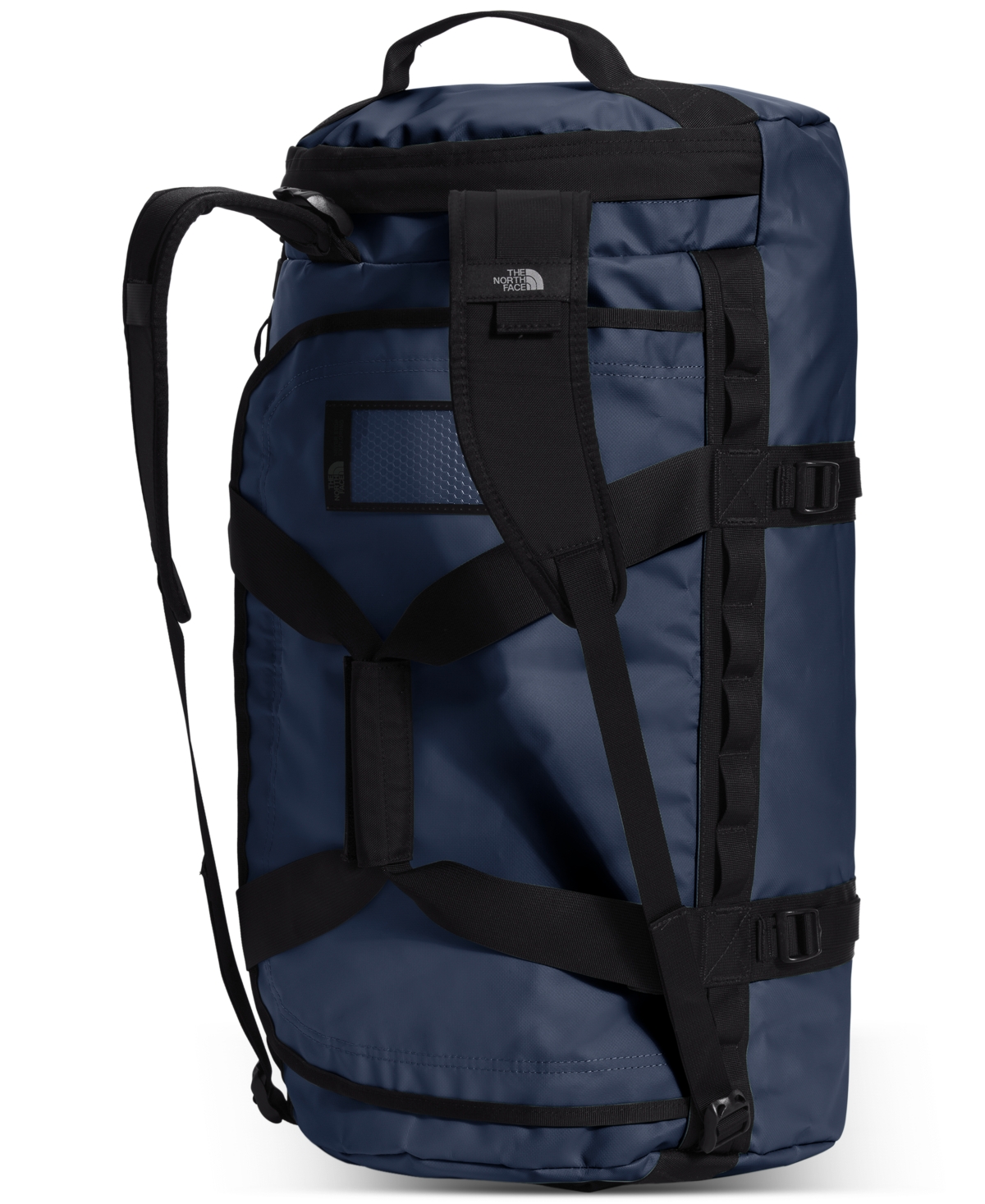 Shop The North Face Base Camp Logo Convertible Duffel Bag In Utility Brown Camo Texture Print,tnf Bla
