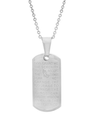 Men's Serenity Prayer 24" Pendant Necklace