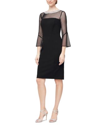 Alex Evenings Embellished Illusion Sheath Dress Macy s