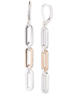 Lauren Ralph Lauren - Two-Tone Link Linear Drop Earrings