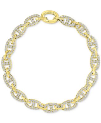Macy's - Cubic Zirconia Pav&eacute; Mariner Link Chain Bracelet