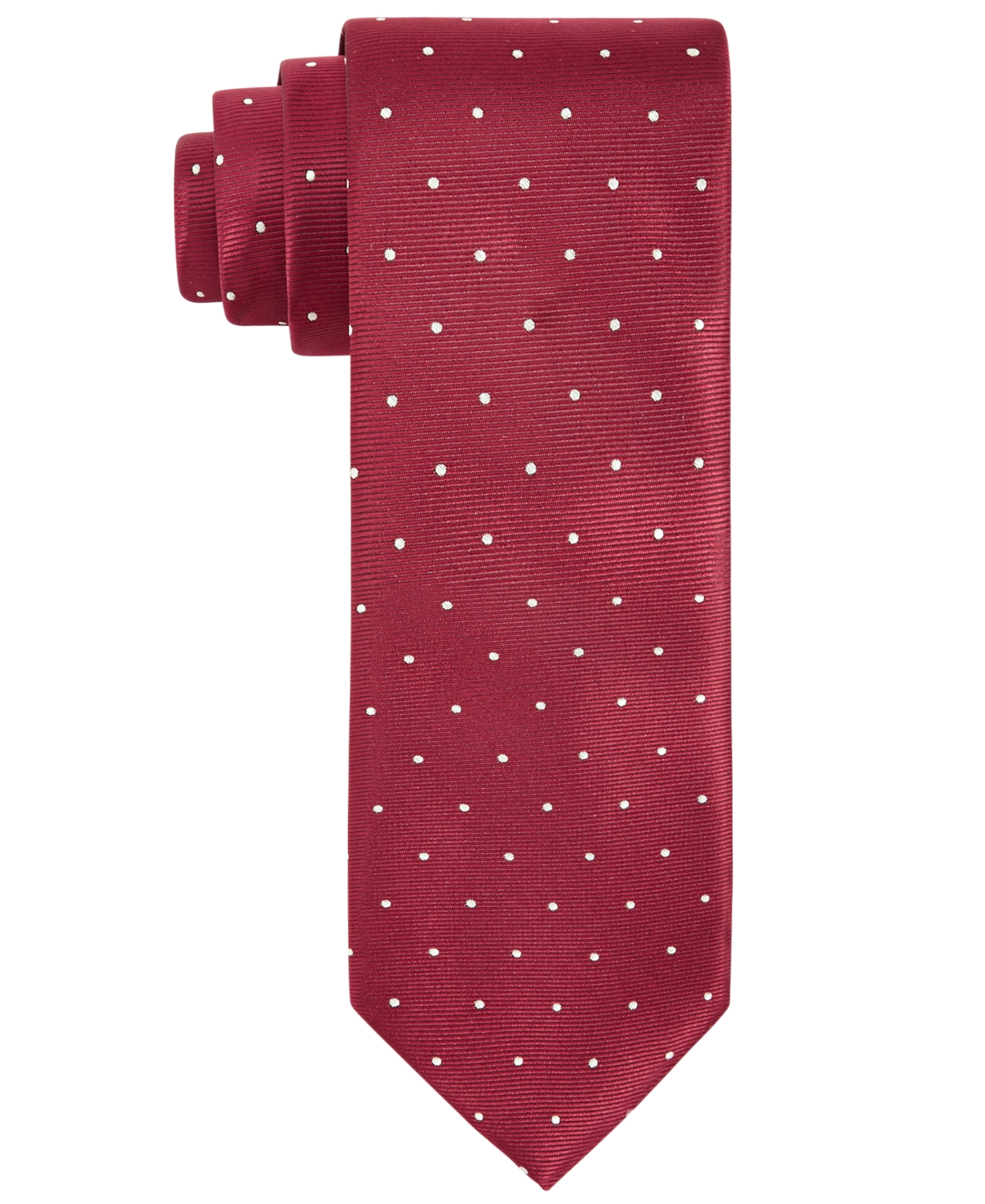 Men's Crimson & Cream Dot Tie - Red