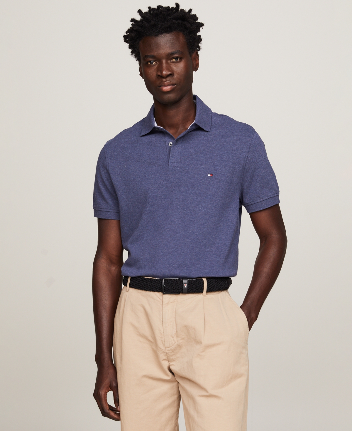 Tommy Hilfiger Men's 1985 Slim Fit Polo Shirt In Desert Sky Heather