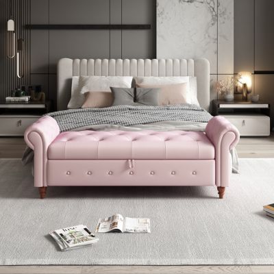 Velvet Accent Bed Bench