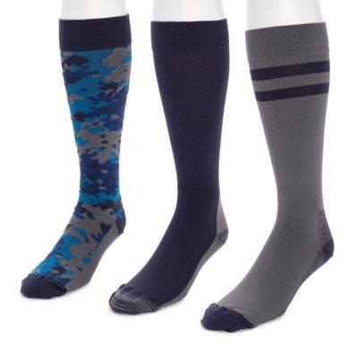 Men's 3 Pack Nylon Compression Knee-High Socks