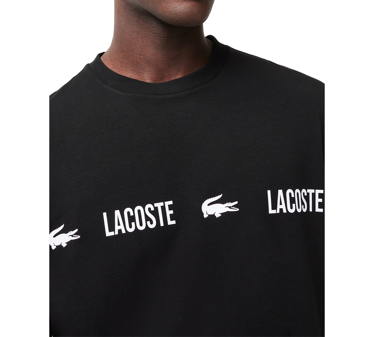 Shop Lacoste Men's Logo Band Underwear T-shirt In Black