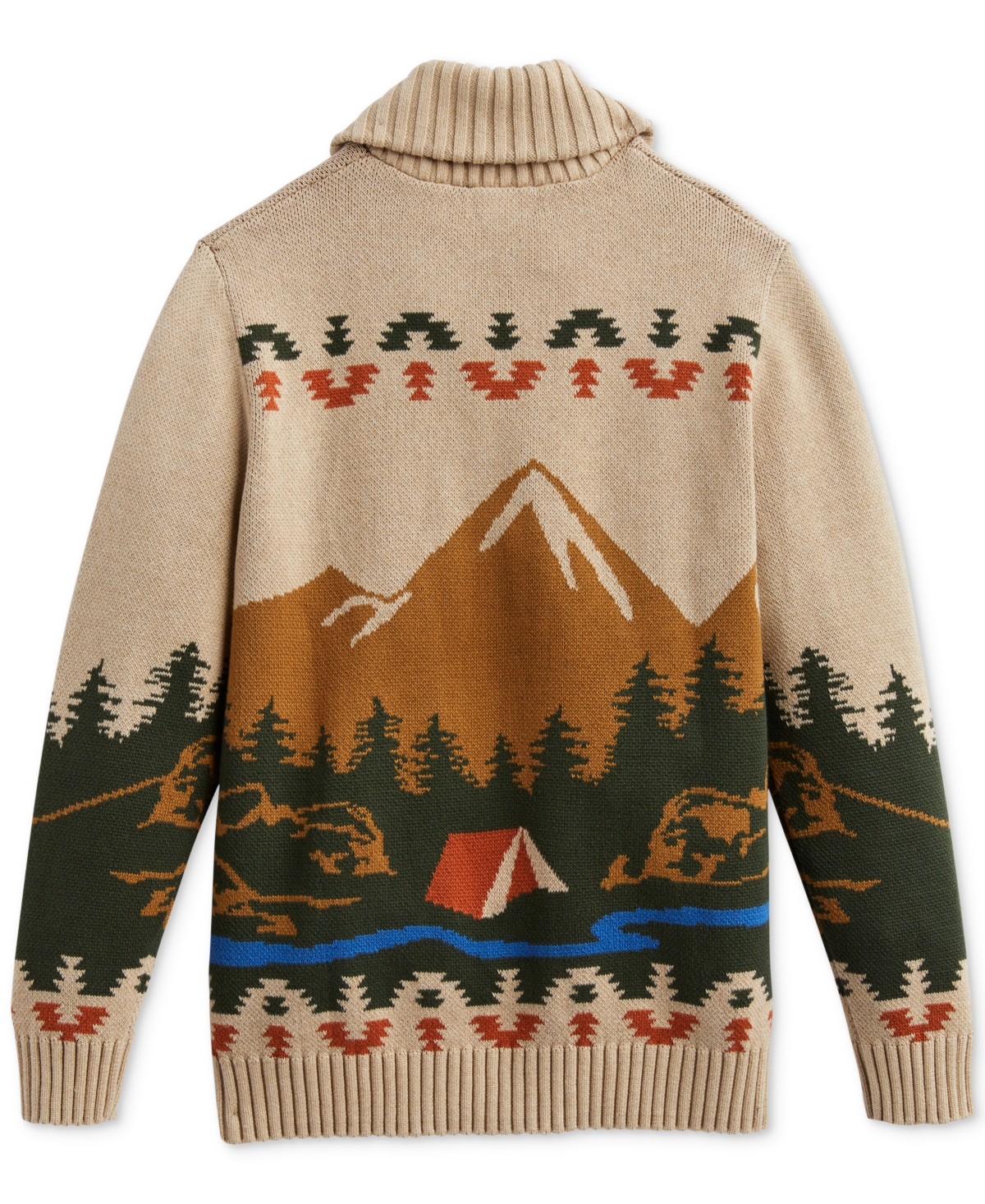 Shop Pendleton Men's Scenic Shawl-collar Button-front Cardigan Sweater In Tan Peaks