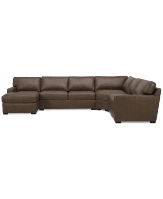 Radley 148" 5-Pc. Leather Wedge Modular Chase Sectional, Created for Macy's