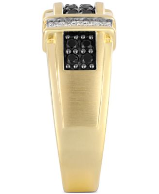 Men's Black & White Diamond Ring (1/2 ct. t.w.) in 10k Gold