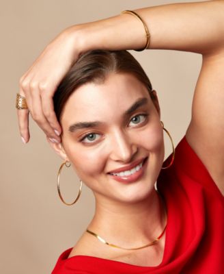 Round Hoop Earrings in 14k Gold, 60mm