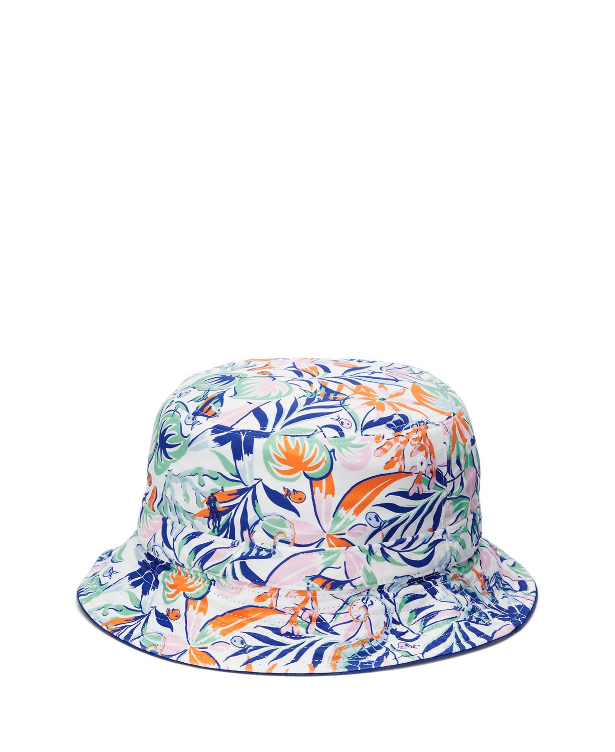 Shop Polo Ralph Lauren Big Boys Reversible Tropical-print Bucket Hat In Sea Creature Tropical
