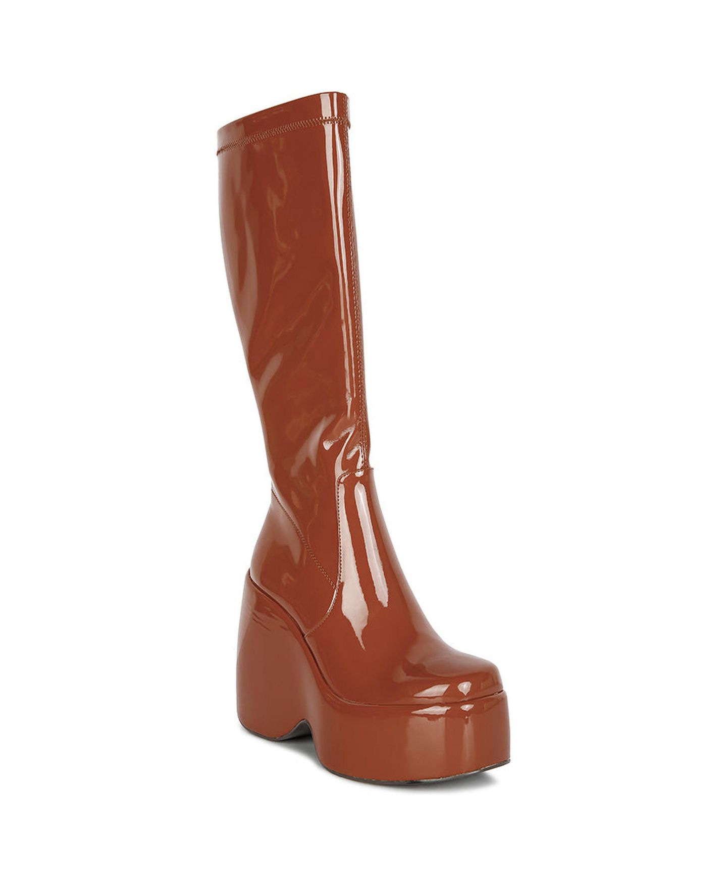 Женские ботинки London Rag Dirty dance patent high platform calf, цвет: Бежевый / Хаки — фото 1